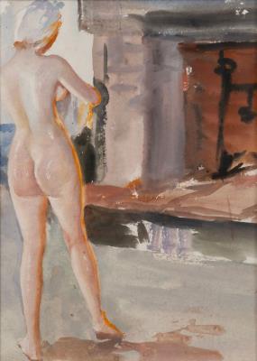 Nude Before the Hearth