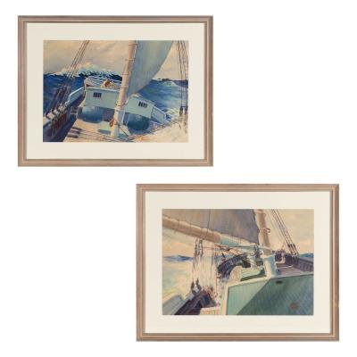 Leaning Mast; Waves on Port