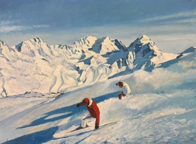Two skiers