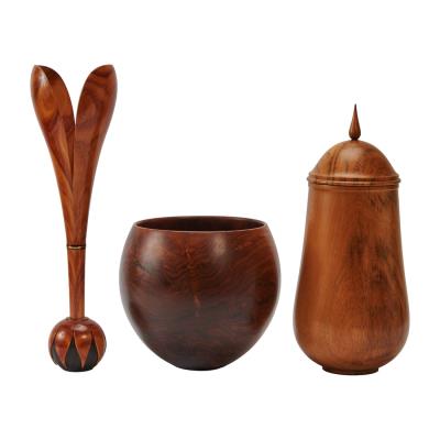 Three Turned. Sculpted Vessels