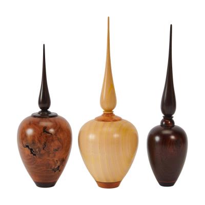 Three Turned Wood Vessels