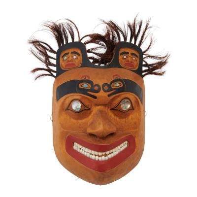Pacific Northwest Kwakwakawakw Painted Wood Mask