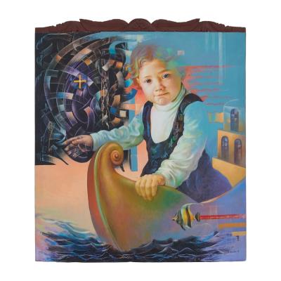 Child on Boat in a Dream Landscape