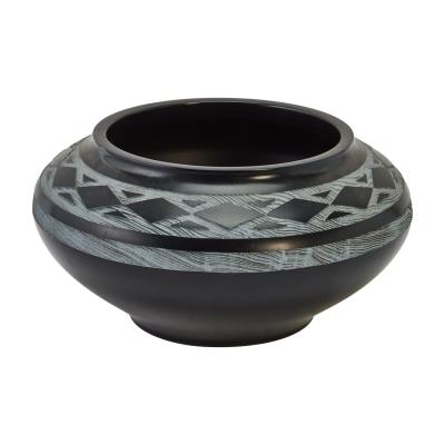 Carved Lacquered Redwood Bowl