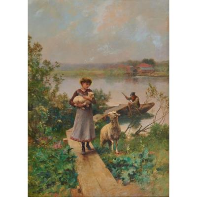 Young Lady with a Lamb