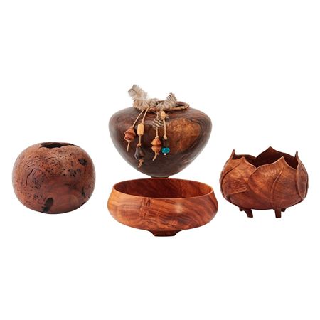 Four Wood Bowls
