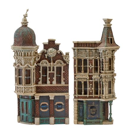Two Plaster Building Models of Bars in High Relief