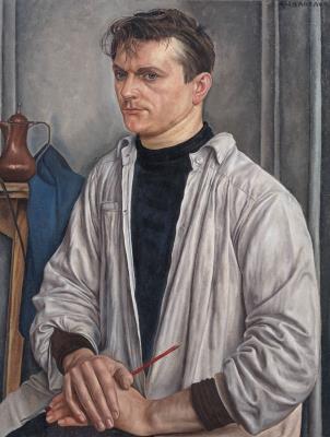 Autoportrait en blouse de peintre
