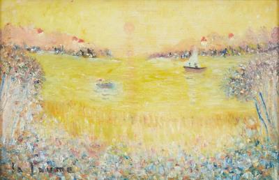 Lake at the Red House by Andre Lalaume Dupre - Auction record, sale price, and art valuation. Compare with similar artists and explore comparable artworks.