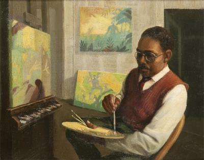 Self Portrait by Aaron Douglas - Auction record, sale price, and art valuation. Compare with similar artists and explore comparable artworks.