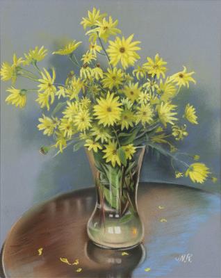 Jerusalem Artichokes in Glass Vase