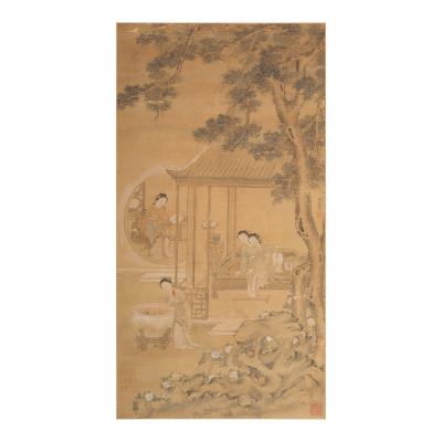 Ladies in a Garden Pavilion