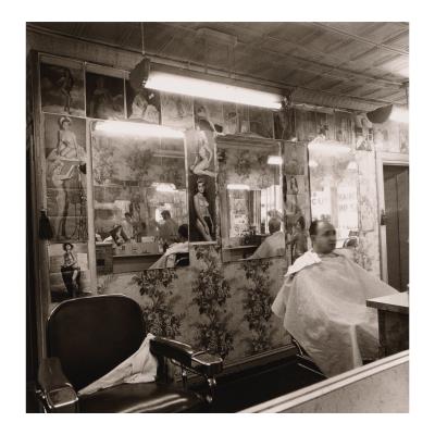 Pin-up collection at a barber shop, N.Y.C.