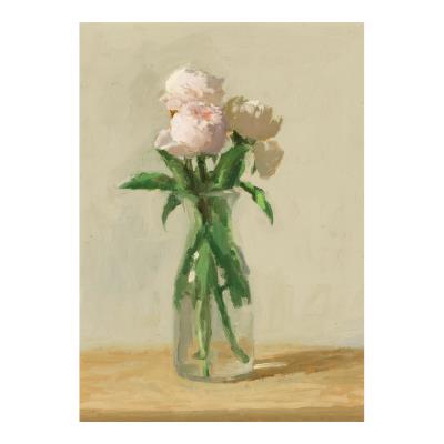 Peonies in Glass Vase