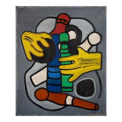Composition with Yellow Gloves