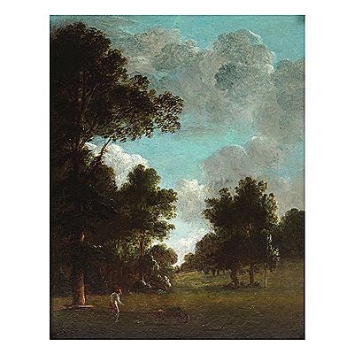 A view of a man gardening at Albury, Surrey