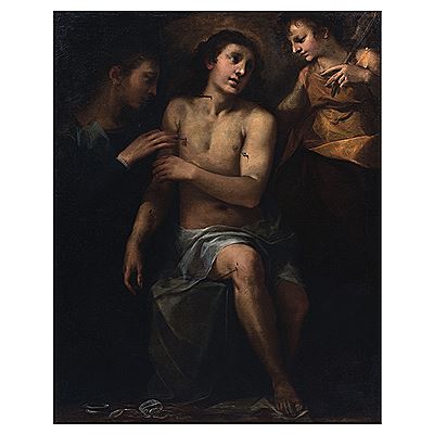 Saint Irene tending to Saint Sebastian