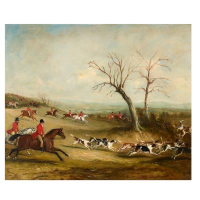 Capt. White hunting with the Quorn, near Brooksby Hall