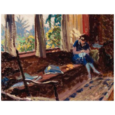 The Window Seat by Edwin Shrader - Auction record, sale price, and art valuation. Compare with similar artists and explore comparable artworks.