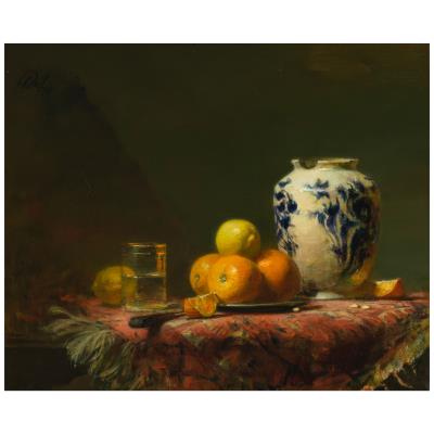 Still Life with Vase and Oranges