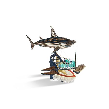 Beizam (shark) dance mask by Ken Thaiday - Auction record, sale price, and art valuation. Compare with similar artists and explore comparable artworks.