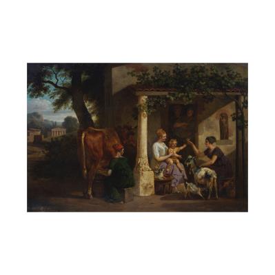 L'heureuse famille attendant la traite