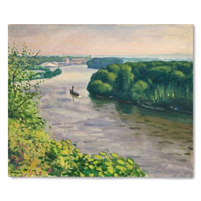 La Frette toward Paris, the tugboat