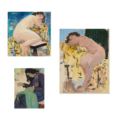 Three paintings: Nude I; Nude II; Sewing
