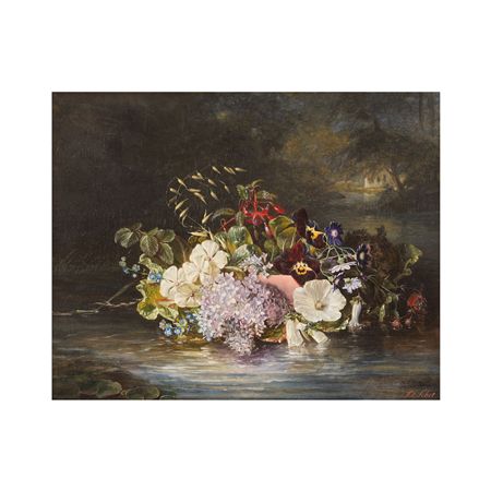 Still Life of Flowers by the Water