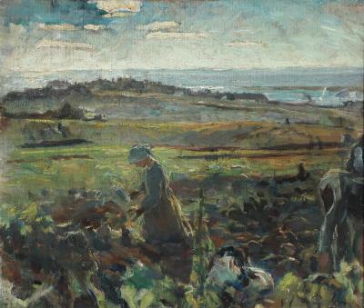 A girl working in the fields by Lauritz Mikkelsen - Auction record, sale price, and art valuation. Compare with similar artists and explore comparable artworks.