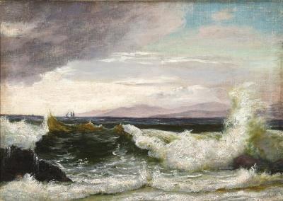Breakers against a coast
