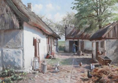 Farm exterior on a summer day in Mørkov