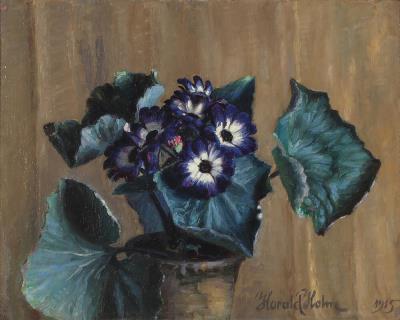 Still life with blue primroses