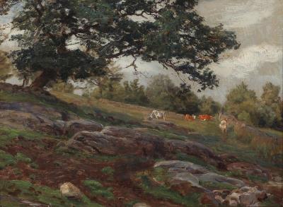 Landscape with grazing cows