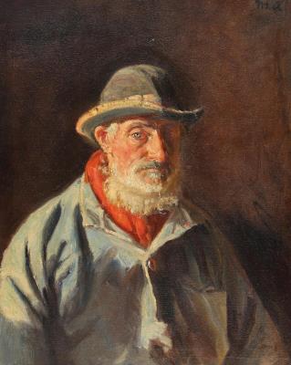 Portrait of a fisherman with a hat