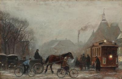 A Winter Morning on Kongens Nytorv, Copenhagen