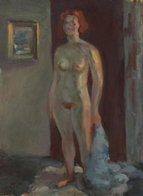 Interior with female nude
