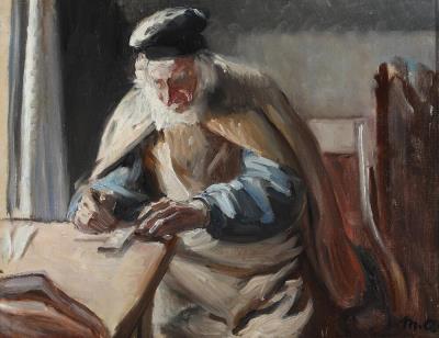 Interior with an old man from Skagen