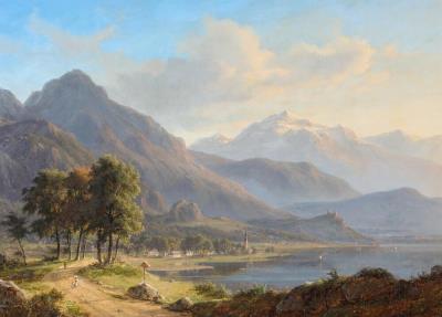 Mountain landscape with view to a church