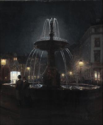 View from Gammel Torv, Copenhagen, at night.