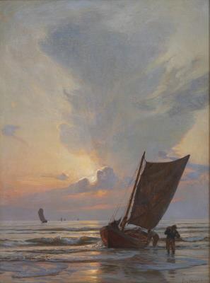 Evening at Vesterhavet, where the the sun is breaking through the sky