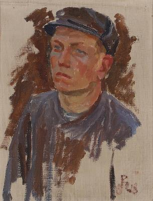Study of a young man with a blue hat
