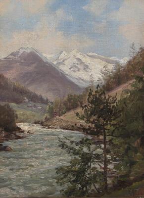 Landscape from Tyrol with view to the mountains