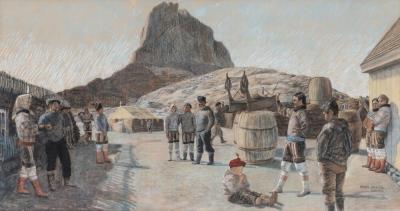 The village Ikerasak in west Greenland