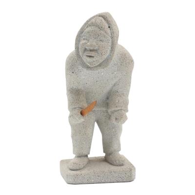 Greenlandic Inuit with a knife
