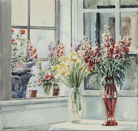 Flowers in a windowsill