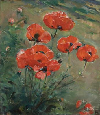 Giant poppies in a field by Helvig Kinch - Auction record, sale price, and art valuation. Compare with similar artists and explore comparable artworks.