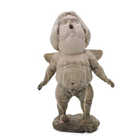 Naked man with angel wings
