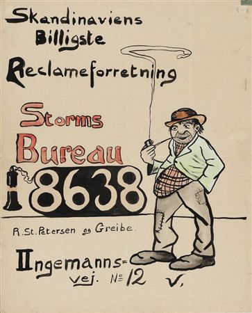 Storms Bureau. Scandinavia's Cheapest Advertising Business. R. St. Petersen and Greibe.