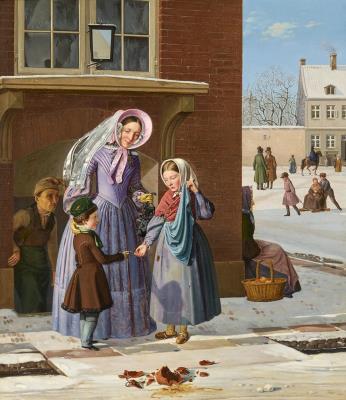 Copenhagen street scene. Winter.